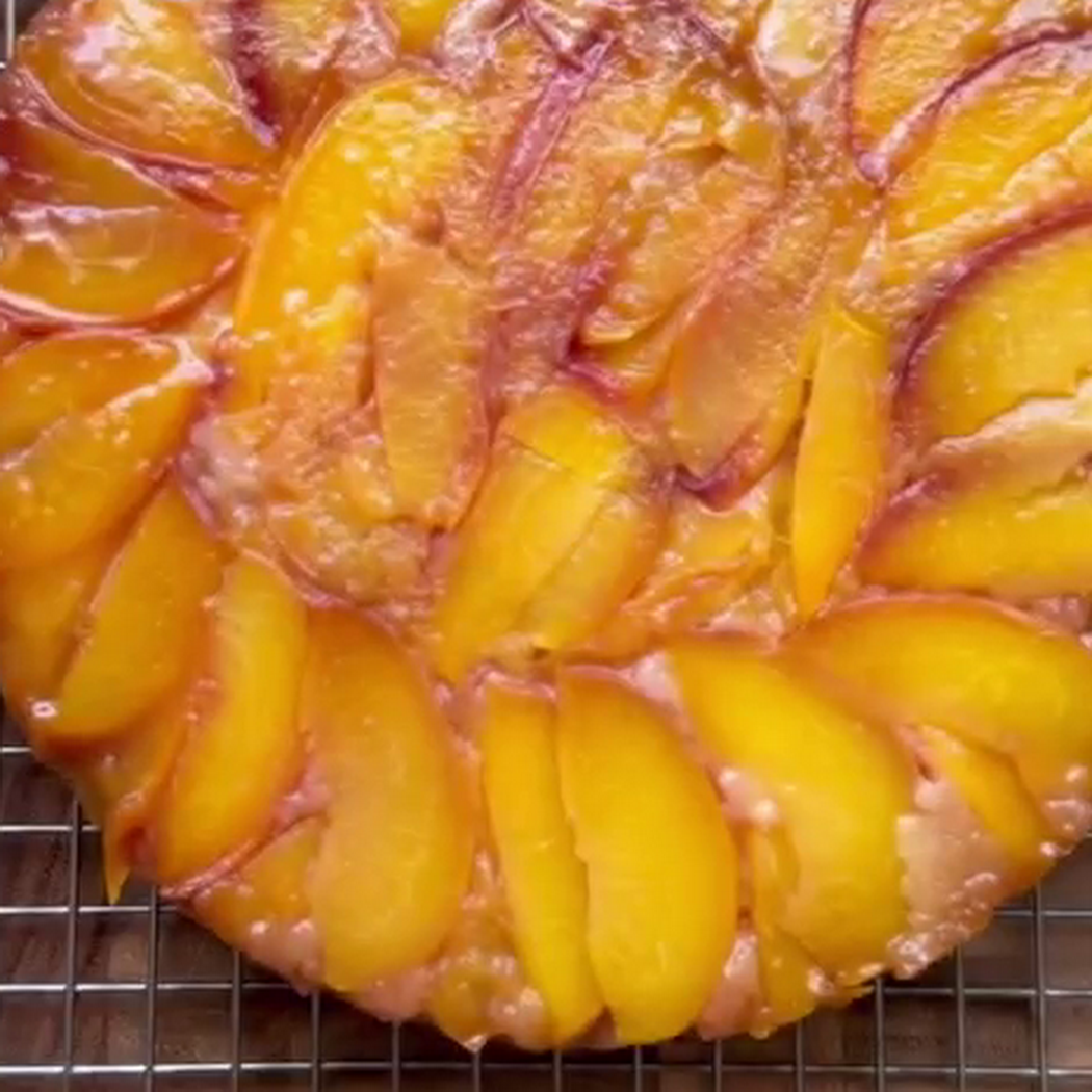 Upside Down Peach Cake